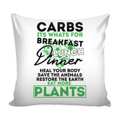 Vegetarian Vegan Graphic Pillow Cover Eat More Plants