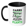 Vegetarian Vegan Mug Eat More Plants White 11oz Accent Coffee Mugs