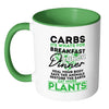 Vegetarian Vegan Mug Eat More Plants White 11oz Accent Coffee Mugs