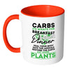 Vegetarian Vegan Mug Eat More Plants White 11oz Accent Coffee Mugs