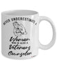 Veterans Counselor Mug Never Underestimate A Woman Who Is Also A Veterans Counselor Coffee Cup White