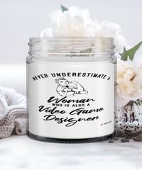 Video Game Designer Candle Never Underestimate A Woman Who Is Also A Video Game Designer 9oz Vanilla Scented Candles Soy Wax