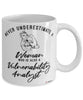 Vulnerability Analyst Mug Never Underestimate A Woman Who Is Also A Vulnerability Analyst Coffee Cup White