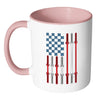 Weightlifting American Flag Mug Red White Blue White 11oz Accent Coffee Mugs