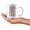 Weightlifting American Flag Mug Red White Blue 11oz White Coffee Mugs