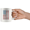 Weightlifting American Flag Mug Red White Blue 11oz White Coffee Mugs