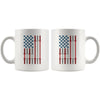 Weightlifting American Flag Mug Red White Blue 11oz White Coffee Mugs