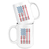 Weightlifting American Flag Mug Red White Blue 15oz White Coffee Mugs