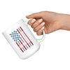 Weightlifting American Flag Mug Red White Blue 15oz White Coffee Mugs