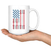 Weightlifting American Flag Mug Red White Blue 15oz White Coffee Mugs