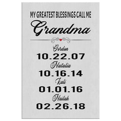 Williamson Personalized Mothers Day Gift Canvas Print My Greatest Blessings Call Me Mom
