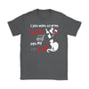 Wine Shirt I Just Want To Drink Wine And Pet My Cat Gildan Womens T-Shirt