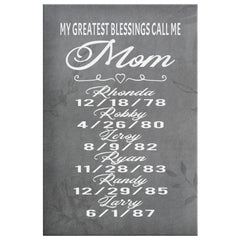 Wolfe Personalized Mothers Day Gift Canvas Print My Greatest Blessings Call Me Mom