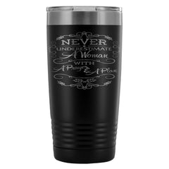 Womens Travel Mug Never Underestimate A Woman 20oz Stainless Steel Tumbler