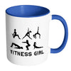 Workout Mug Fitness Girl White 11oz Accent Coffee Mugs