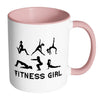 Workout Mug Fitness Girl White 11oz Accent Coffee Mugs