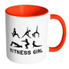 Workout Mug Fitness Girl White 11oz Accent Coffee Mugs