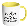 Workout Mug Fitness Girl White 11oz Accent Coffee Mugs