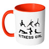 Workout Mug Fitness Girl White 11oz Accent Coffee Mugs