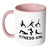 Workout Mug Fitness Girl White 11oz Accent Coffee Mugs