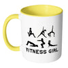 Workout Mug Fitness Girl White 11oz Accent Coffee Mugs