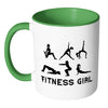 Workout Mug Fitness Girl White 11oz Accent Coffee Mugs