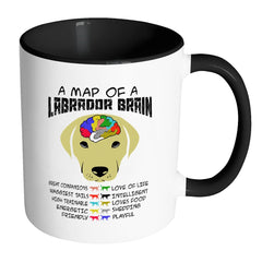 Yellow Labrador Mug A Map Of A Labrador Brain White 11oz Accent Coffee Mugs