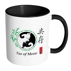 Yin Yang Cat Mug Tao Of Meow White 11oz Accent Coffee Mugs