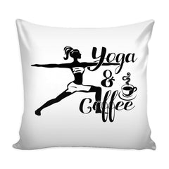 Yoga And Coffee Graphic Pillow Cover