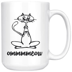 Yoga Cat Mug Ommmmmeow 15oz White Coffee Mugs