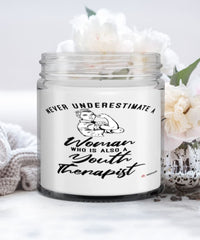 Youth Therapist Candle Never Underestimate A Woman Who Is Also A Youth Therapist 9oz Vanilla Scented Candles Soy Wax