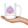 Zen Meditation Yoga Lotus Flower Mug Namaste 15oz White Coffee Mugs