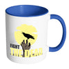 Zombie Mug Fight The Dead White 11oz Accent Coffee Mugs